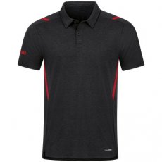 JAKO Polo Challenge zwart gemeleerd/rood